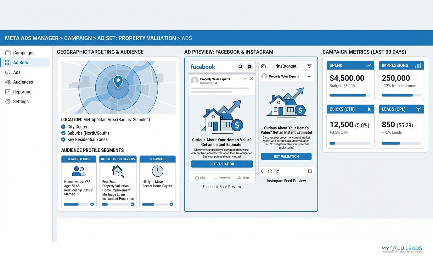 Meta Ads targeted for homeowner lead generation